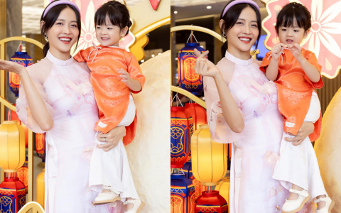 Trương Mỹ Nhân khoe ảnh bên con gái, để lộ rõ vòng 2 vượt mặt giữa nghi vấn đang mang thai