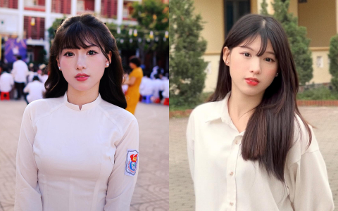 Nữ sinh diện áo dài được truy lùng nhiều nhất ngày khai giảng: Học trường top đầu miền Trung, profile gây bất ngờ 
