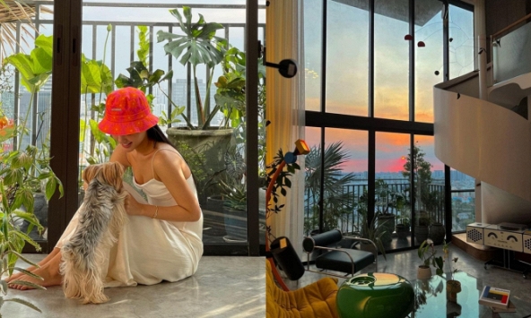 Góc chill của Cô Em Trendy và bạn trai thiếu gia: Ban công sáng tưới cây chiều ngắm hoàng hôn, BST đèn cực lạ mắt 