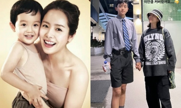 Ngày nào còn bé xíu trong vòng tay dì, 10 năm sau cháu trai Han Ji Min gây sốc vì chiều cao như photoshop