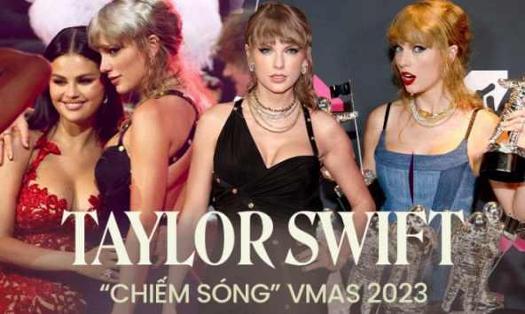 'Nữ hoàng' VMAs 2023 gọi tên Taylor Swift: 'Chặt chém' trên thảm hồng, giật 9 chiếc cúp không bằng khoảnh khắc rơi nhẫn 400 triệu