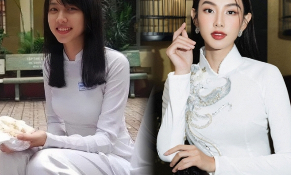 Bất ngờ với hình ảnh diện áo dài hồi cấp 3 của Hoa hậu Nguyễn Thúc Thùy Tiên, nhan sắc cực khác hiện tại 