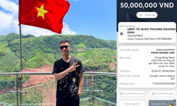 Quang Linh Vlog ủng hộ số tiền lớn cho nạn nhân vụ cháy chung cư mini, một điểm lạ khiến dân mạng nghi vấn