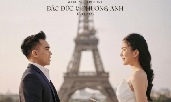 Hé lộ ảnh cưới của Á hậu Phương Anh và ông xã tiến sĩ tại Pháp