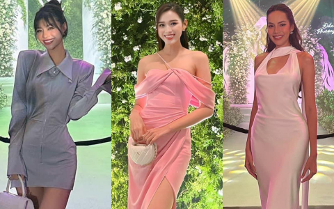 Khách mời đình đám ở đám cưới Á hậu Phương Anh: Đỗ Hà - Khánh Vân rạng rỡ, khung ảnh hội mỹ nhân đọ sắc gây sốt