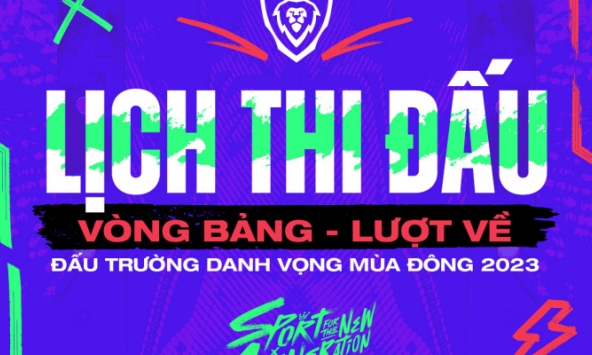 Lịch thi đấu lượt về vòng bảng Đấu Trường Danh Vọng mùa Đông 2023 mới nhất