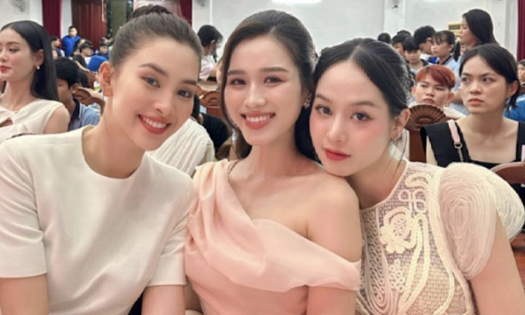 Khoảnh khắc 3 nàng Hoa hậu Việt Nam chung khung hình, nhan sắc ra sao?