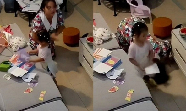 Vợ quỳ lạy cầu xin chồng vào nhà vệ sinh nhớ đóng cửa, tưởng bạo lực gia đình, nào ngờ là hành động bảo vệ con gái của mẹ trẻ