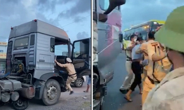 Bị đo nồng độ cồn, tài xế nghiện ma tuý tăng ga tông thẳng CSGT để bỏ trốn