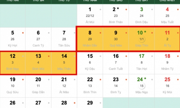 Bộ Nội vụ chốt lịch nghỉ Tết nguyên đán 2024