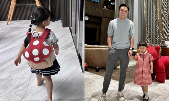 Cường Đô La chụp lén khoảnh khắc đáng yêu của ái nữ Suchin trước khi đi học, đích thị là ông bố 'cuồng con'