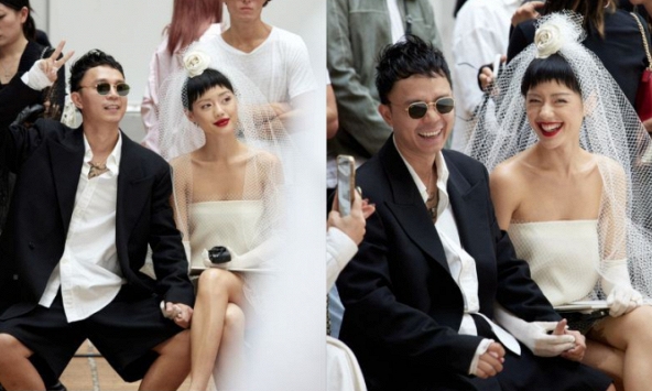 Fashion couple Khánh Linh và Vũ Minh Kông táo bạo chơi lớn, chụp ảnh cưới ngay tại show diễn KIMHEKIM ở Paris