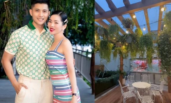 Sân vườn trong biệt thự xa hoa gần 600m2 ca sĩ Lệ Quyên và Lâm Bảo Châu đang sống