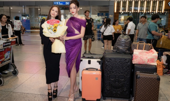 Người đẹp Hồng Vân lên đường dự thi nhan sắc ở Dubai, Lương Mỹ Kỳ tiễn tận sân bay, dặn dò kỹ lưỡng