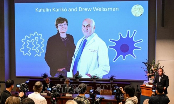 Giải Nobel Y sinh 2023 vinh danh hai nhà khoa học nghiên cứu vắc xin chống lại COVID-19 