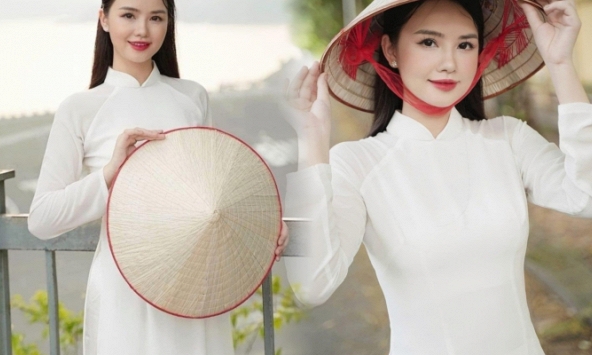 Á hậu Sao Mai diện áo dài, khoe sắc vóc thon thả hậu đăng quang