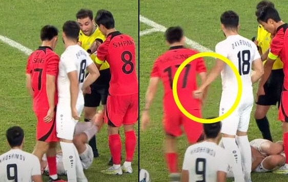 ASIAD 19: Tiền đạo Hàn Quốc bị đối thủ đánh nguội ngay trên sân, cách đáp trả của anh này sau đó khiến fan bật cười