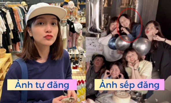 'Kiếp nạn' của Hải Tú: Ảnh tự đăng thì xinh, cứ chụp hình tập thể với công ty là 'xu'