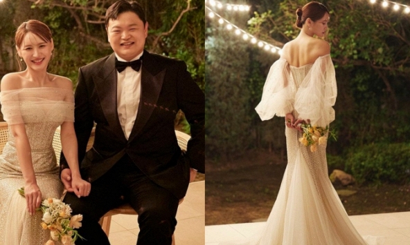 Ảnh cưới của tài tử Hạ cánh nơi anh gây sốt, thân hình cô dâu ca sĩ chiếm spotlight