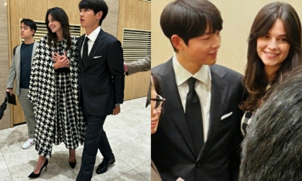 Song Joong Ki đưa vợ Tây dự hôn lễ em gái mà như đi thảm đỏ: Katy đẹp hẳn sau sinh, cách tài tử nhìn bà xã gây sốt