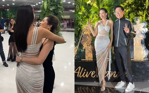 Thùy Tiên cuối cùng cũng xuất hiện tại Miss Grand: Ôm chầm bà Teresa, thân thiết bên ông Nawat như 'chưa từng có cuộc drama'