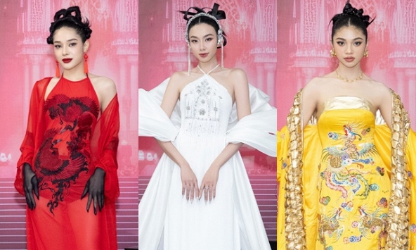 Thảm đỏ đêm thi Trang phục dân tộc Miss Grand International: Thùy Tiên kiều diễm chiếm 'spotlight' khi đọ sắc Á hậu Miss Grand International 2022