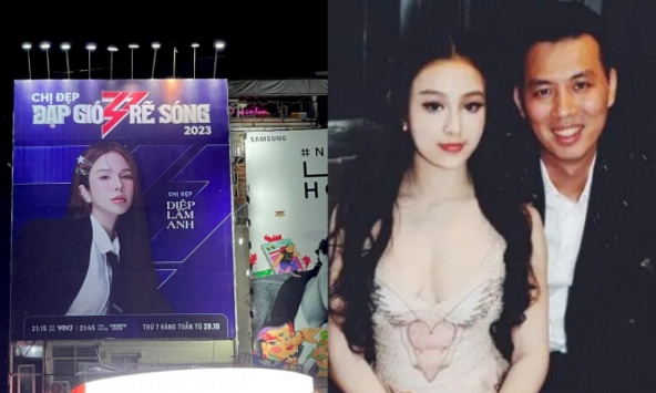 'Chị đẹp đạp gió rẽ sóng': Diệp Lâm Anh treo poster khắp phố, chồng Huyền Baby chi tiền quảng cáo mạnh tay không kém