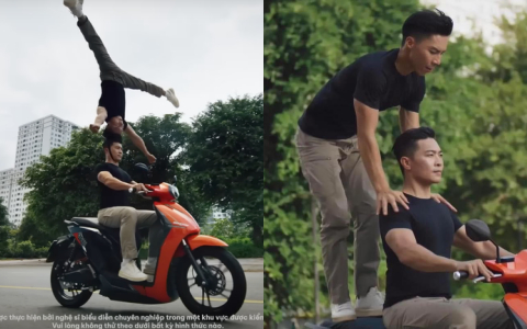 Nhãn hàng đã xoá clip sau khi công an vào cuộc xác minh vụ Quốc Cơ - Quốc Nghiệp chồng đầu đi xe máy 