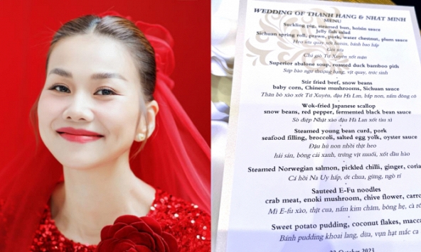 Menu tiệc cưới “chị đại” Thanh Hằng: toàn món ngon “đẳng cấp”, thoải mái ăn đến no căng 