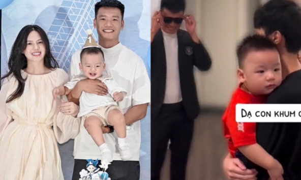 Hậu vệ tuyển Việt Nam bị con trai quên mặt sau một tuần đi thi đấu, vỡ oà hạnh phúc khi con nhận ra bố