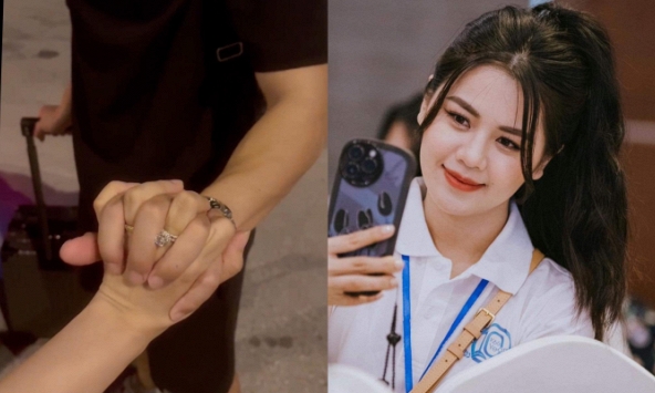 Vợ hoa khôi của đội trưởng ĐT Việt Nam khoe nhẫn kim cương, quyến luyến khi chồng xa nhà