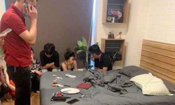 2 kiều nữ và 3 thanh niên thác loạn với 'nước vui', bóng cười trong căn hộ cao cấp