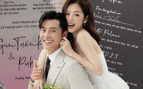 Hé lộ thiệp cưới Puka và Gin Tuấn Kiệt tại TP.HCM, có quy định đặc biệt dành cho khách mời