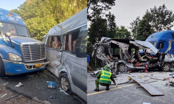 Hiện trường vụ xe 16 chỗ đi lễ ở Lạng Sơn đâm liên hoàn khiến 5 người tử vong