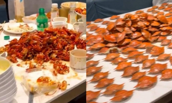 Đi ăn buffet, nhóm thanh niên 'xử hết' 300 con cua, 80 bát chè và hơn thế nữa, 'chiến tích' trên bàn khiến chủ nhà hàng choáng váng