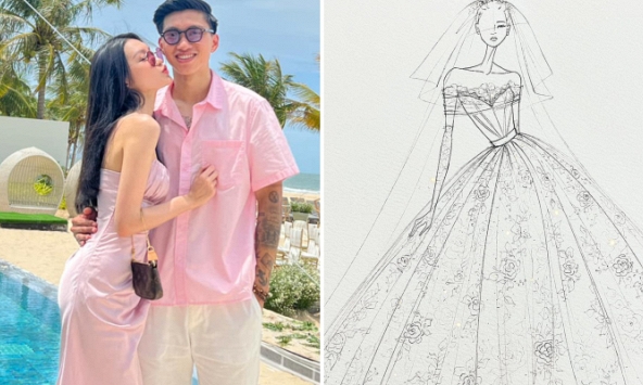Hé lộ mẫu váy cưới đặc biệt của Doãn Hải My - vợ Đoàn Văn Hậu