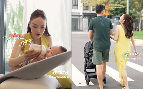 Minh Hằng khoe cận diện mạo quý tử, tiết lộ thay đổi của hai vợ chồng hậu lên chức bố mẹ bỉm sữa