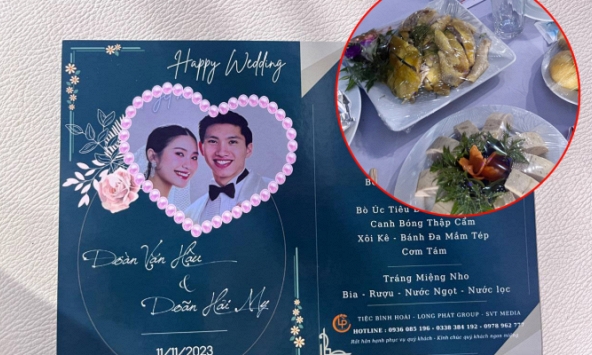 Hé lộ menu tiệc cưới Đoàn Văn Hậu và Doãn Hải My: Cỗ đầy ăm ắp, tận 12 món chưa kể tráng miệng và đồ uống