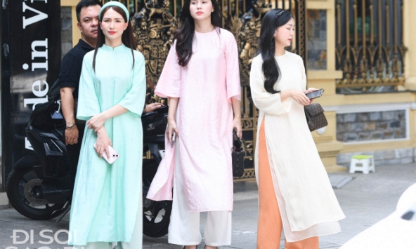 Hoà Minzy đọ sắc với vợ Hà Đức Chinh, Thành Chung khi cùng diện áo dài duyên dáng trong đám cưới Đoàn Văn Hậu