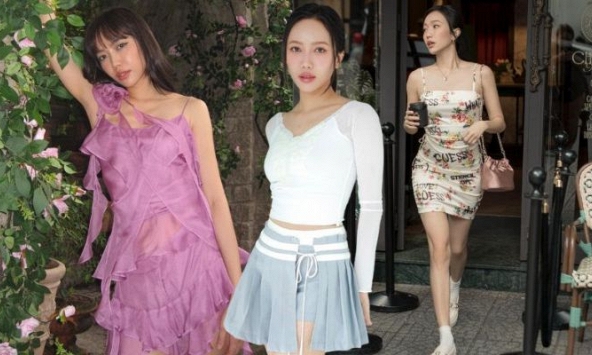 Diệu Nhi (Chị đẹp đạp gió rẽ sóng) đổi sang phong cách nữ tính với loạt set váy xinh tươi