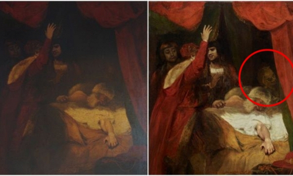 Phục chế bức tranh cổ 230 năm tuổi tại Anh, chuyên gia phát hiện chi tiết ma quái: Càng xem càng rợn!