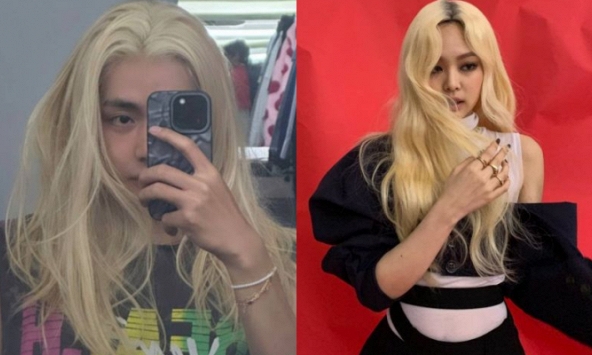 V (BTS) khoe ảnh tóc dài 'mượn' của bạn gái Jennie (BLACKPINK)?