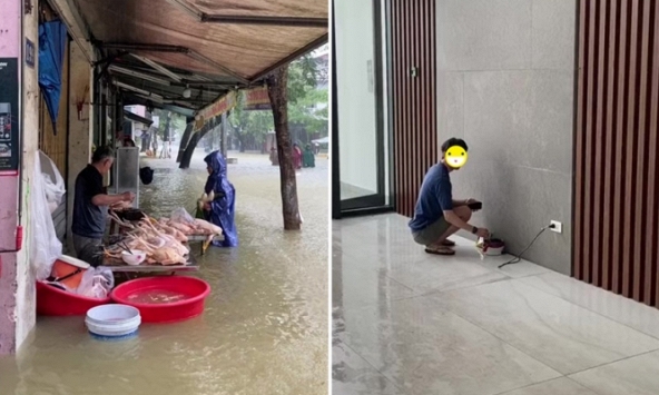 Bi hài chuyện vượt khó giữa mưa lũ ở Huế: Nấu mì ở sảnh chung cư, muốn hái rau vườn phải biết lặn