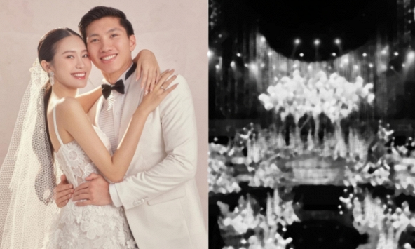 Hình ảnh đầu tiên về không gian tiệc cưới của Đoàn Văn Hậu - Doãn Hải My tại Hà Nội, có lộng lẫy như phía nhà trai?