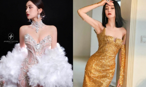 Nhan sắc lay động lòng người của Địch Lệ Nhiệt Ba và Cổ Lực Na Trát trong đêm hội Vogue tại Thượng Hải