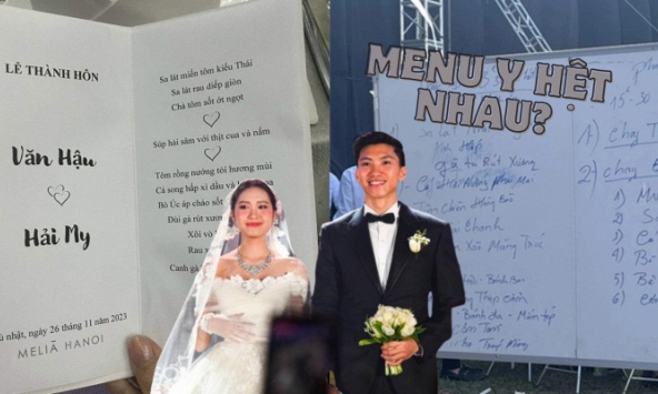 Nóng: Thực đơn tiệc cưới gần 12 món của Văn Hậu - Hải My tại khách sạn Hà Nội, nhiều món y hệt như tiệc ở Thái Bình