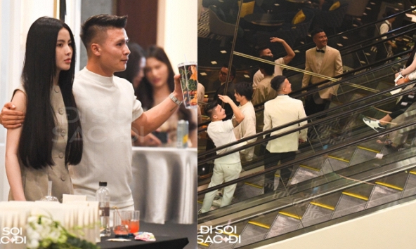 Quang Hải liên tục có hành động khẳng định chủ quyền với Chu Thanh Huyền, vui vẻ giới thiệu nàng với đồng nghiệp