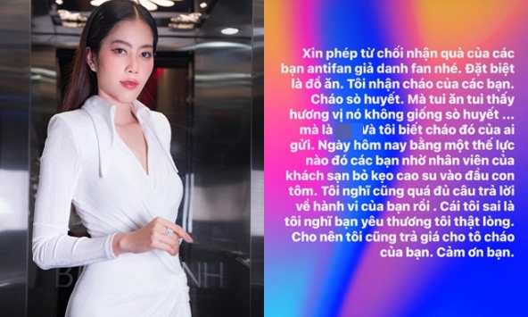 Nam Em bức xúc tố bị antifan hãm hại, gửi tặng đồ ăn trộn chất bẩn