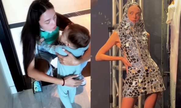 Vợ mẫu tây Bùi Tiến Dũng quyến luyến con trai trước giờ đi diễn, biến hình bất ngờ khi lên sân khấu