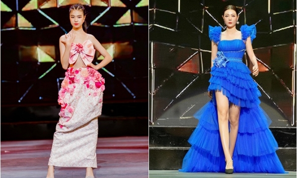 Mẫu nhí Bảo Hân tự tin làm vedette cùng diễn viên Thanh Hương trong show Light up 2023